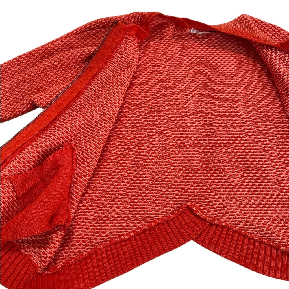 Cabi Grenadine Cocoon Full Zip Cardigan Orange Sweater  3/4 Sleeve size XS - Picture 15 of 17